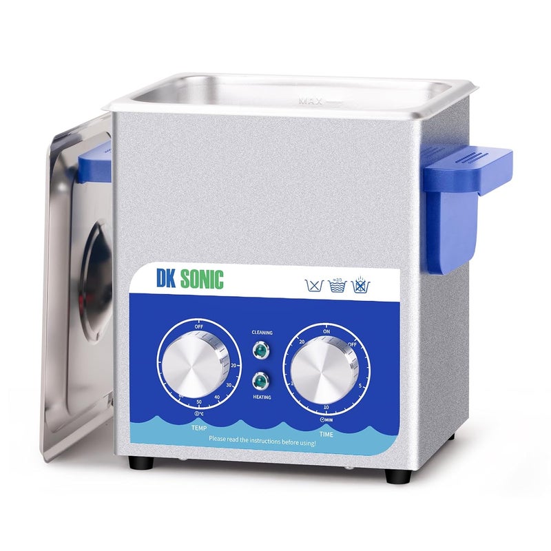 DK SONIC Ultrasonic Cleaner,2L 60W Ultrasonic Jewelry Cleaner with Heater& Mechanical Timer,Sonic Cleaner for Cleaning Jewelry,Eyeglasses,Coins(Include Basket) - Image 1